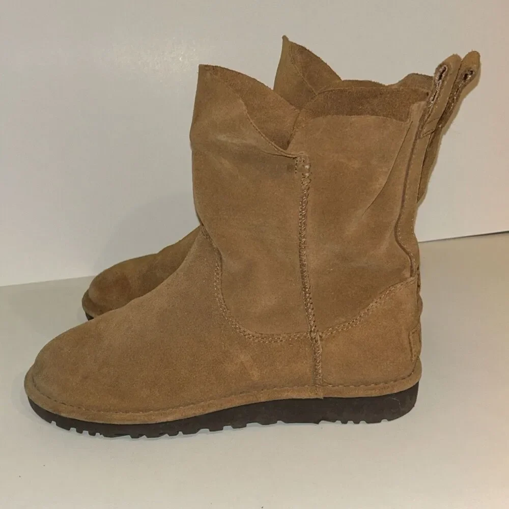 UGG Alida Women's Slouch Chestnut Unlined Suede Short Pull On Boot Size 7